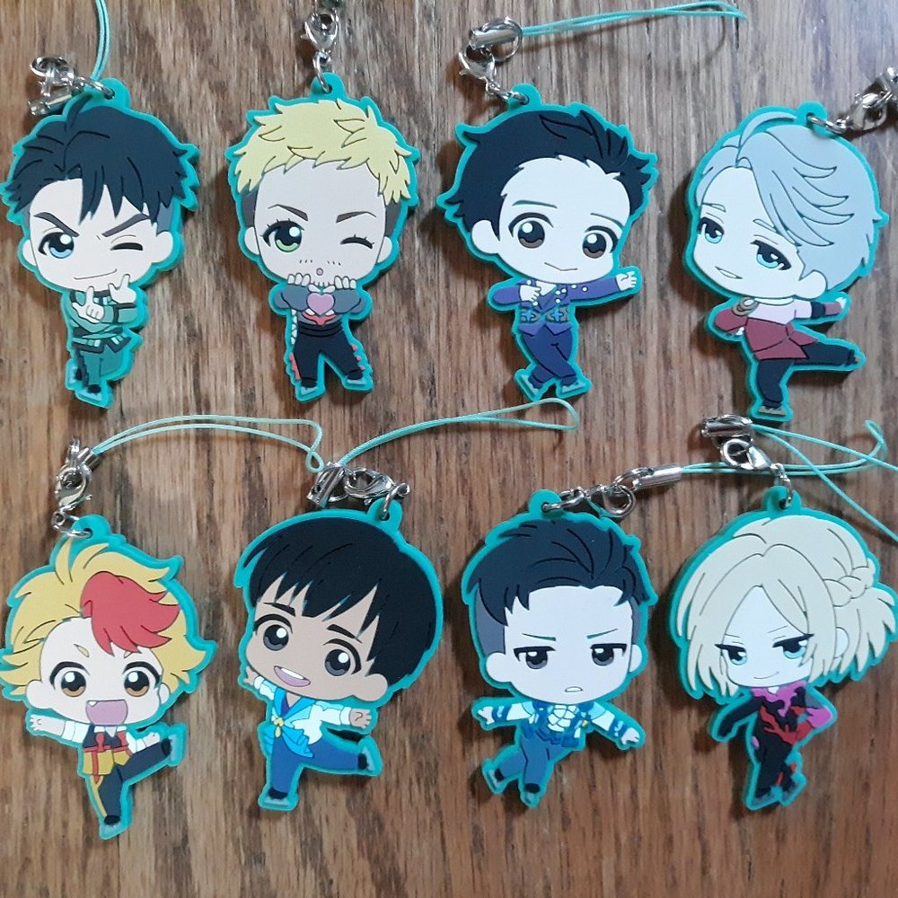 YoI Complete Bandai Rubber Keychain Set